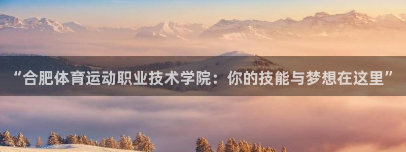 米兰体育官网下载招商:“合肥体育运动职业技术学院:你的技能与